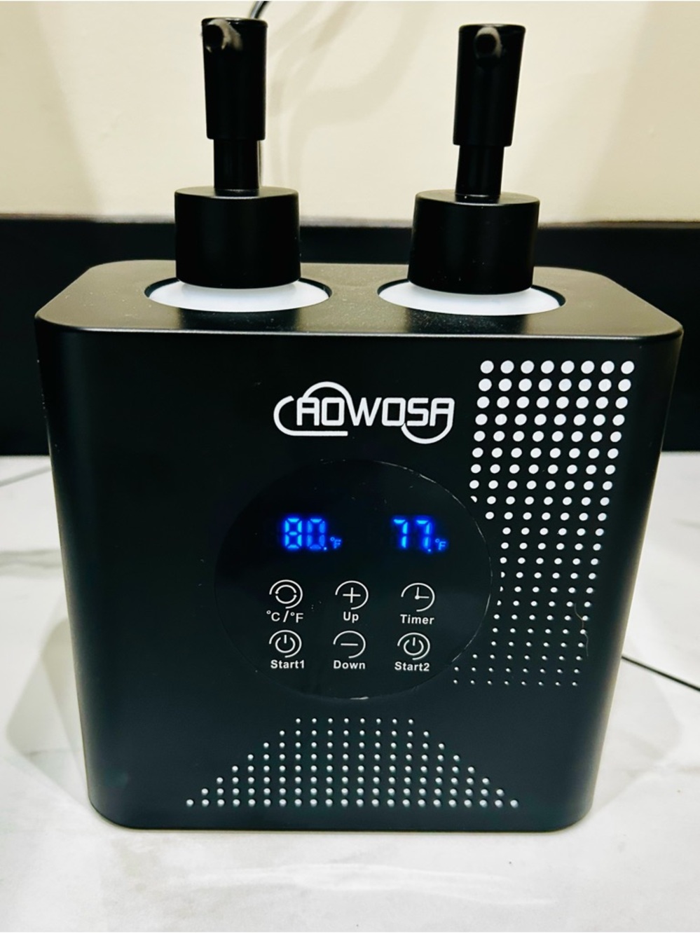 AOWOSA Massage Oil/Lotion Warmer– Black